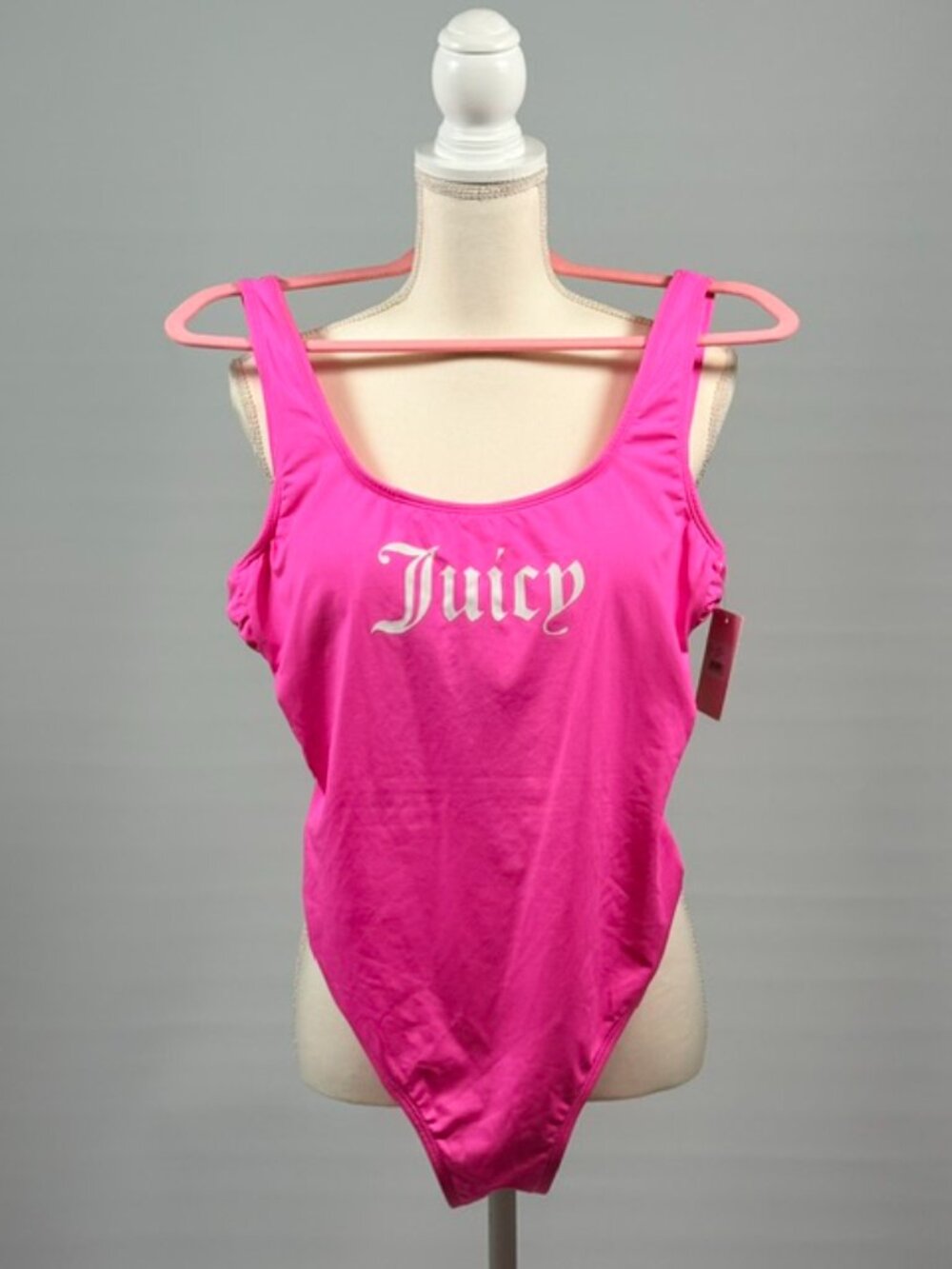 NWT Juicy Couture Y2K One Piece Bathing Suit Cut Out Sides with Bows Pink XL
